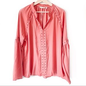 ⭐️ Soft Surroundings | Coral Grommet Blouse